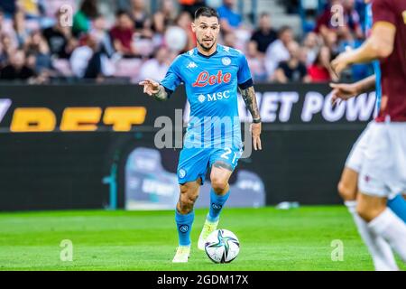 Krakau, Polen. August 2021. Matteo Politano von SSC Napoli wurde während des Vorsaison-Freundschaftsspiel zwischen Wisla Krakau und SSC Napoli im City Stadium in Krakau in Aktion gesehen. (Endnote; Wisla Krakow 1:2 SSC Napoli) (Foto: Mikolaj Barbanell/SOPA Images/Sipa USA) Quelle: SIPA USA/Alamy Live News Stockfoto