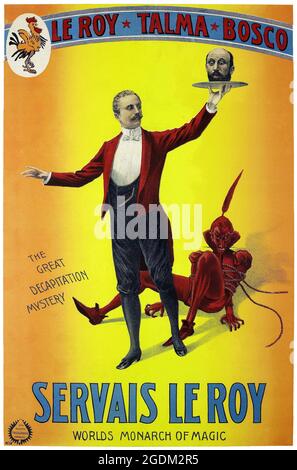 Servais LeRoy. Das Große Geheimnis Der Enthauptung. Restauriertes Vintage-Poster, das 1912 von Adolph Friedländer in Deutschland veröffentlicht wurde. Stockfoto