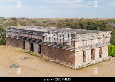 Casa de la Tortugas Haus der Schildkröten Gebäude in den Ruinen der alten Maya-Stadt Uxmal, Mexiko Stockfoto
