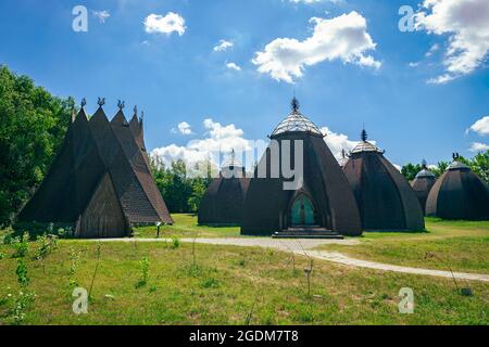 Csete Jurts im Ópusztaszer National Heritage Park, einem Freilichtmuseum der ungarischen Geschichte Stockfoto
