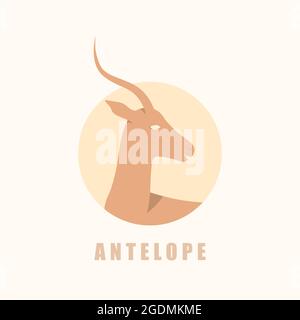 Afrikanisches Antilopenlogo. Vektorgrafik. Stock Vektor
