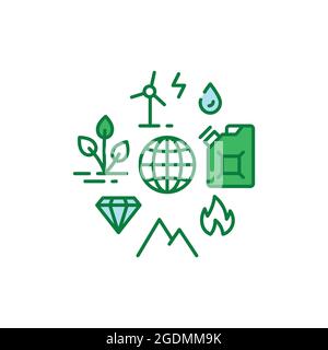 Symbol für die Farblinie natürlicher Ressourcen. Für Webseite, App anmelden. UI UX GUI Design Element. Bearbeitbare Kontur. Stock Vektor