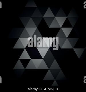 Schwarz-graues Dreiecksmuster. Abstrakter Hintergrund. Stock Vektor