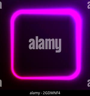 Neon quadratische Rahmenform Vorlage Stock Vektor
