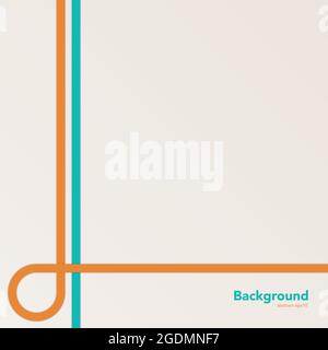 Abstrakte Vektordarstellung mit orangefarbenen und blauen Linien und verlaufenem Hintergrund. Stock Vektor