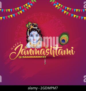 shree krishna janmashtami janmashtami Festival Vektor Illustration Design Stock Vektor