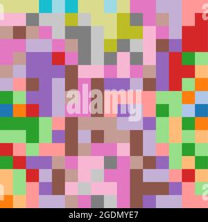 Abstrakte geometrische Farbpixel generative Kunstdarstellung Stock Vektor