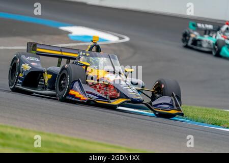 Indianapolis, Indiana, USA. August 2021. RC ENERSON (R) (75) der Vereinigten Staaten übt den Big Machine Spiked Coolers Grand Prix auf dem Indianapolis Motor Speedway in Indianapolis, Indiana, aus. (Bild: © Walter G Arce SR Grindstone Medi/ASP via ZUMA Press Wire) Bild: ZUMA Press, Inc./Alamy Live News Stockfoto