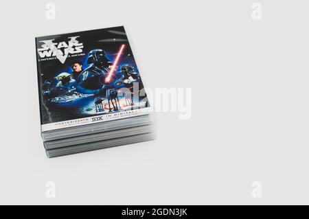 Star Wars Original Trilogie Film DVD mit Platz für Text Stockfoto