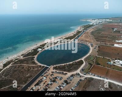 Ein fantastischer Strand in apulien: maldive del salento Stockfoto