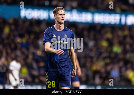 Brondby, Dänemark. August 2021. Anton Skipper (28) aus Brondby, WENN er während des 3F Superliga-Spiels zwischen Brondby IF und FC Nordsjaelland im Brondby Stadion in Brondby, Dänemark, gesehen wurde. (Foto: Gonzales Photo/Alamy Live News Stockfoto