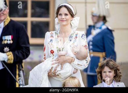 Stockholm, Schweden. August 2021. 2021-08-14 Prins Julian tauft aus der Schlosskapelle Drottningholm vor Stockholm. Johan Valkonen/Stella Pictures Credit: Abaca Press/Alamy Live News Stockfoto