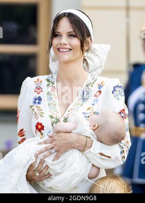 Stockholm, Schweden. August 2021. 2021-08-14 Prins Julian tauft aus der Schlosskapelle Drottningholm vor Stockholm. Johan Valkonen/Stella Pictures Credit: Abaca Press/Alamy Live News Stockfoto