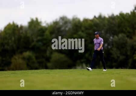 Wales' Rhys Enoch am 5. Am dritten Tag des Cazoo Classic im London Golf Club in Ash, Kent. Bilddatum: Samstag, 14. August 2021. Stockfoto