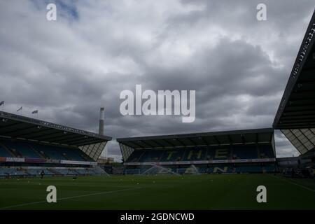 London, Großbritannien. 14. August 2021. The Den, das während des Sky Bet Championship-Spiels zwischen Millwall und Blackburn Rovers am Samstag, 14. August 2021 im The Den, London, abgebildet wurde. (Kredit: Federico Maranesi | MI Nachrichten) Kredit: MI Nachrichten & Sport /Alamy Live Nachrichten Stockfoto