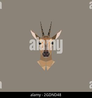 Antilope weibliches polygonales Porträt. Abstrakte Vektordarstellung. Stock Vektor