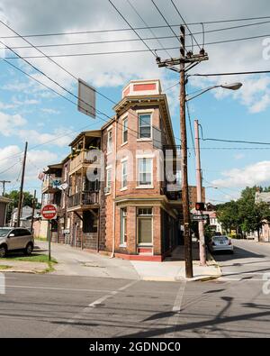 Altes Backsteingebäude in Huntington, Pennsylvania Stockfoto