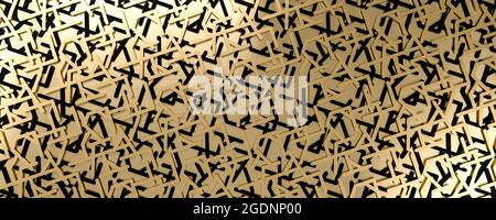 Einfacher schwarzer und goldener Hintergrund. Geometrische Formen und Linienmuster. 3d-Illustration Stockfoto