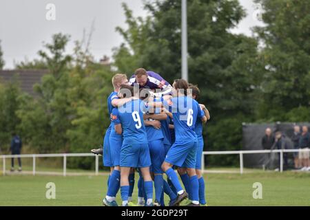 Warrington Rylands gegen Leek Town in der NPL Div 1 West, Samstag, 14. August 2021. Stockfoto