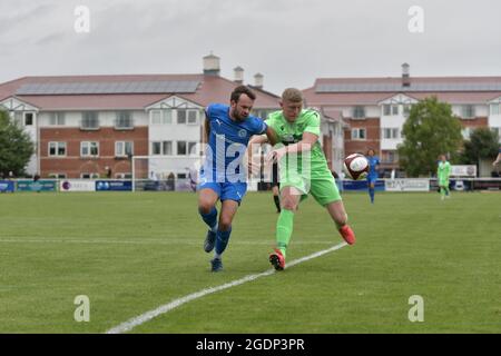 Warrington Rylands gegen Leek Town in der NPL Div 1 West, Samstag, 14. August 2021. Stockfoto