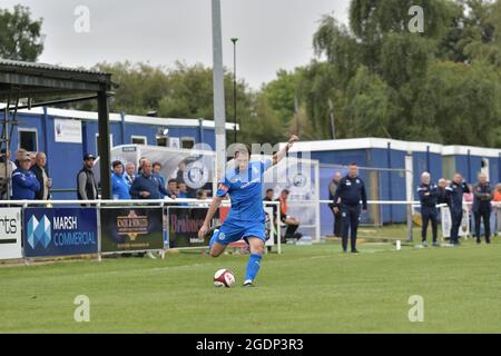 Warrington Rylands gegen Leek Town in der NPL Div 1 West, Samstag, 14. August 2021. Stockfoto