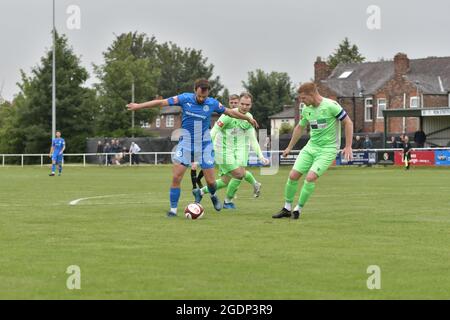 Warrington Rylands gegen Leek Town in der NPL Div 1 West, Samstag, 14. August 2021. Stockfoto