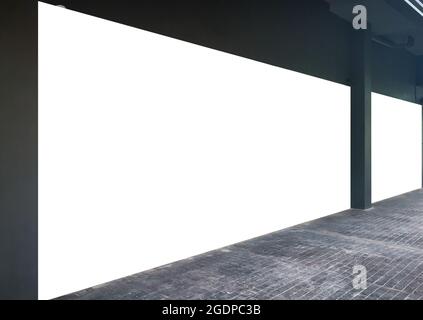 Leeres weißes Partitionswandmockup mit leerem Platz für Textraum Stockfoto