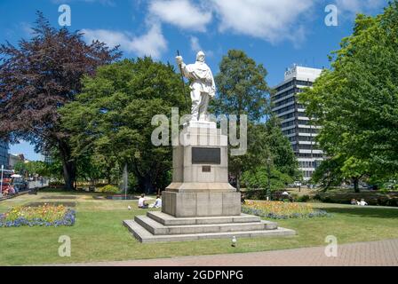 Kapitän Robert Falcon Scott Statue, Worcester Street, Christchurch, Canterbury, Neuseeland Stockfoto