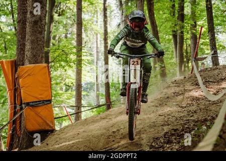 Anna NEWKIRK aus den USA während der Qualifikationsrunde des Mountainbike-Weltcups 2021 am 14. August 2021 in Maribor, Slowenien - Foto Olly Bowman / DPPI Stockfoto