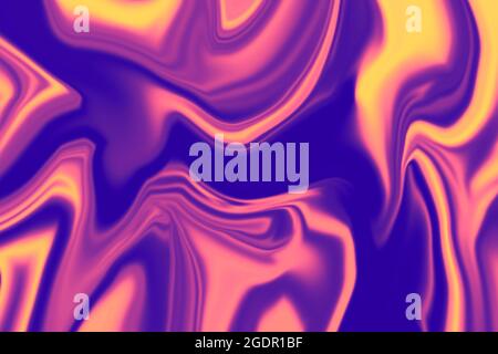 Violett rosa tripy Psychedelisch Flüssigkeit Marmor Flüssigkeit abstrakte Kunst Hintergrund Design. Trendiger Luxus in purpurfarbenem, flüssigem Marmor. Ideal für Gewebe und Wand. Stockfoto