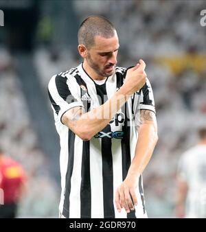 Leonardo Bonucci (FC Juventus) während des Fußballspiels „Freundschaftsspiel“ vor der Saison zwischen dem FC Juventus und Atalanta am August/LM Stockfoto