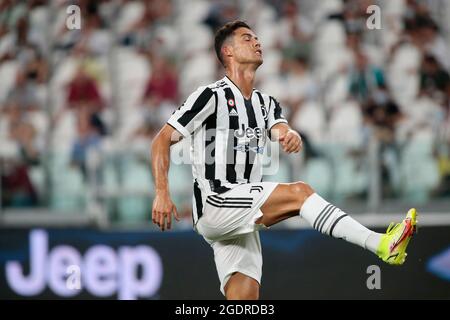 Turin, Italien. August 2021. Cristiano Ronaldo (Juventus FC) während des Freundschaftsspiels vor der Saison zwischen Juventus FC und Atalanta am 14. August 2021 im Allianz-Stadion in Turin, Italien - Foto Nderim Kaceli Credit: Independent Photo Agency/Alamy Live News Stockfoto