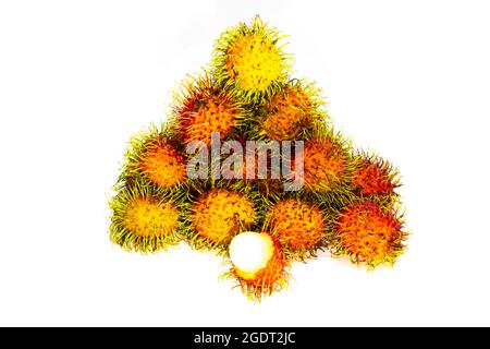 Rambutan, Thai Früchte sind haarig, süß und saftig Geschmack. Stockfoto