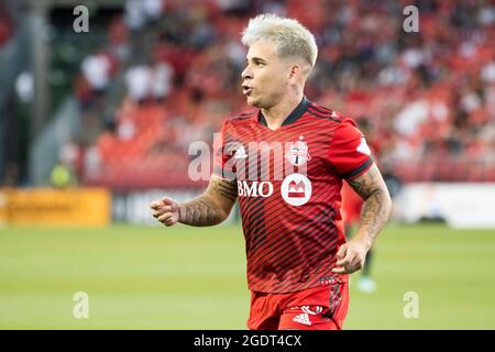 Toronto, Ontario, Kanada. August 2021. Yeferson Soteldo (30) in Aktion während des MLS-Spiels zwischen dem FC Toronto und der New England Revolution endete das Spiel 1-2 (Bildquelle: © Angel Marchini/ZUMA Press Wire) Bildquelle: ZUMA Press, Inc./Alamy Live News Stockfoto