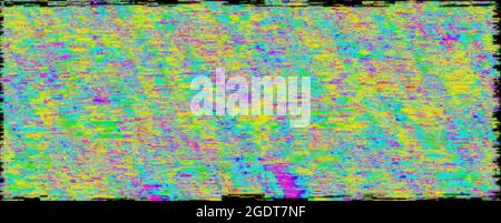 Raue Grunge bunten Rahmen städtischen Textur für Banner, Hintergrund oder Hintergrund. 3D-Rendering lila rosa grün gelb Textur Vorlage. 3D-Illustration Stockfoto