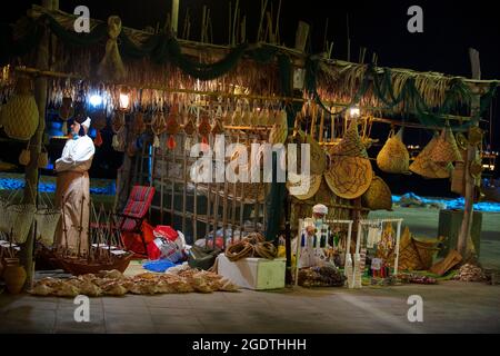 Traditionelle Geschäfte von Omani Fisherman Stockfoto