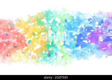 Abstrakte Regenbogenfarbe Linie, natürliche Grunge Aquarell Textur Hintergrund, Illustration, Neujahr Bild Stockfoto
