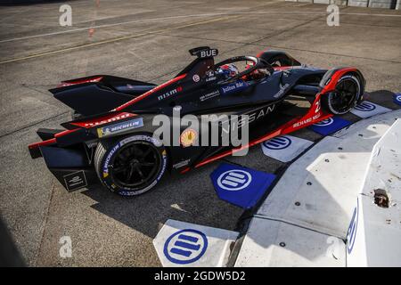 Berlin, Deutschland. August 2021. 23 Buemi Sebastien (SWI), Nissan e.Dams, Nissan IM02, Aktion während des Berlin ePrix 2021, 8. Treffen der Formel-E-Weltmeisterschaft 2020-21, auf dem Stadtkurs des Flughafens Tempelhof vom 14. Bis 15. August in Berlin, Deutschland - Photo Xavi Bonilla/DPPI Credit: Independent Photo Agency/Alamy Live News Stockfoto