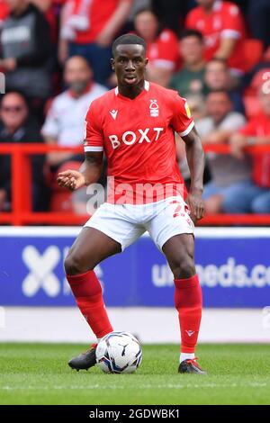 NOTTINGHAM, Großbritannien, 14. AUGUST 2021 Jordi Osei-Tutu, während des Sky Bet Championship-Spiels zwischen Nottingham Forest und Bournemouth am City Ground, Nottingham. (Kredit: Jon Hobley | MI News) Stockfoto