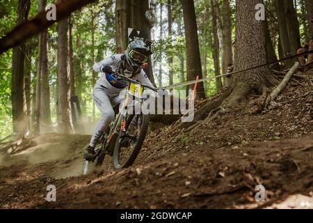 Monika HRASTNIK aus Slowenien während der Qualifikationsrunde des Mountainbike-Weltcups 2021 am 14. August 2021 in Maribor, Slowenien - Foto Olly Bowman / DPPI Stockfoto