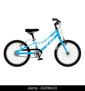 Modernes City- oder Mountainbike mit V-Bremsen. Multi-Speed-Fahrrad für Erwachsene oder Jugendliche. Vektorgrafik flach, isoliert auf Weiß Stock Vektor