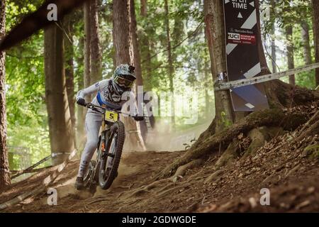 Monika HRASTNIK aus Slowenien während der Qualifikationsrunde des Mountainbike-Weltcups 2021 am 14. August 2021 in Maribor, Slowenien - Foto Olly Bowman / DPPI Stockfoto