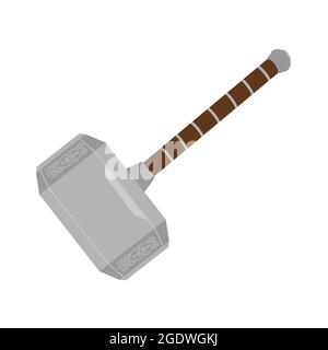 Hammer von Thor auf einem isolierten Hintergrund. Vektor Stock Vektor