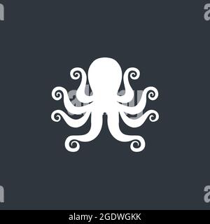Octopus-Logo. Isolierte Krake auf weißem Hintergrund. Vektor Stock Vektor