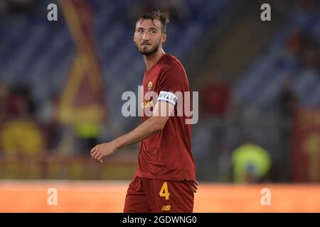 Bryan Cristante von AS Roma während des Vorsaison-Freundschaftsspiel zwischen AS Roma und Raja Casca im stadio Olimpico in Rom (Italien), 14. August 2021. Foto Antonietta Baldassarre / Insidefoto Stockfoto