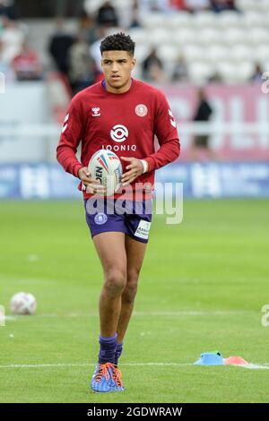 Hull, England - 13. August 2021 - Kai Pearce-Paul von Wigan Warriors während der Rugby League Betfred Super League Hull Kingston Rovers vs Wigan Warriors im Hull College Craven Park, Hull, Großbritannien Dean Williams Stockfoto