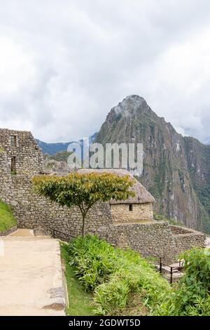 Archäologische Überreste von Machu Picchu in den Bergen von Cusco. Peru Stockfoto