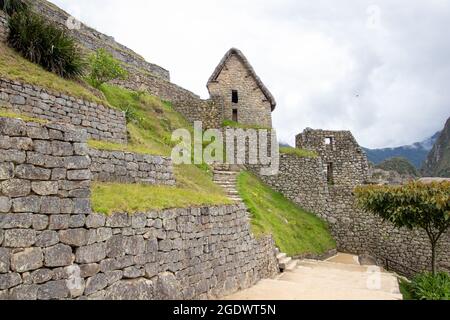 Archäologische Überreste von Machu Picchu in den Bergen von Cusco. Peru Stockfoto