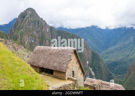 Archäologische Überreste von Machu Picchu in den Bergen von Cusco. Peru Stockfoto