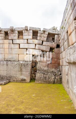 Archäologische Überreste von Machu Picchu in den Bergen von Cusco. Peru Stockfoto